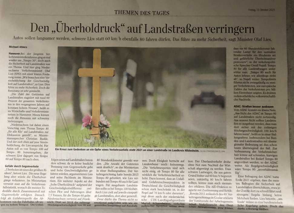 Braunschweiger Zeitung vom 13. Oktober 2023